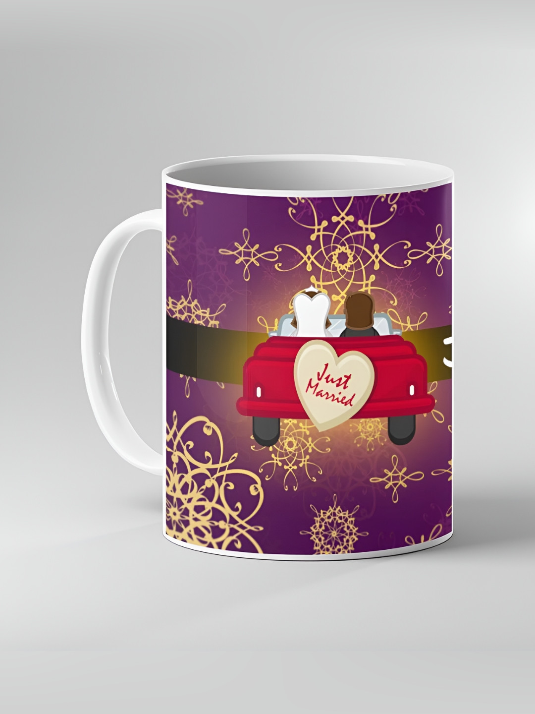 Keviv Purple and Red Text or Slogans Printed Ceramic Glossy Mugs 325ml
