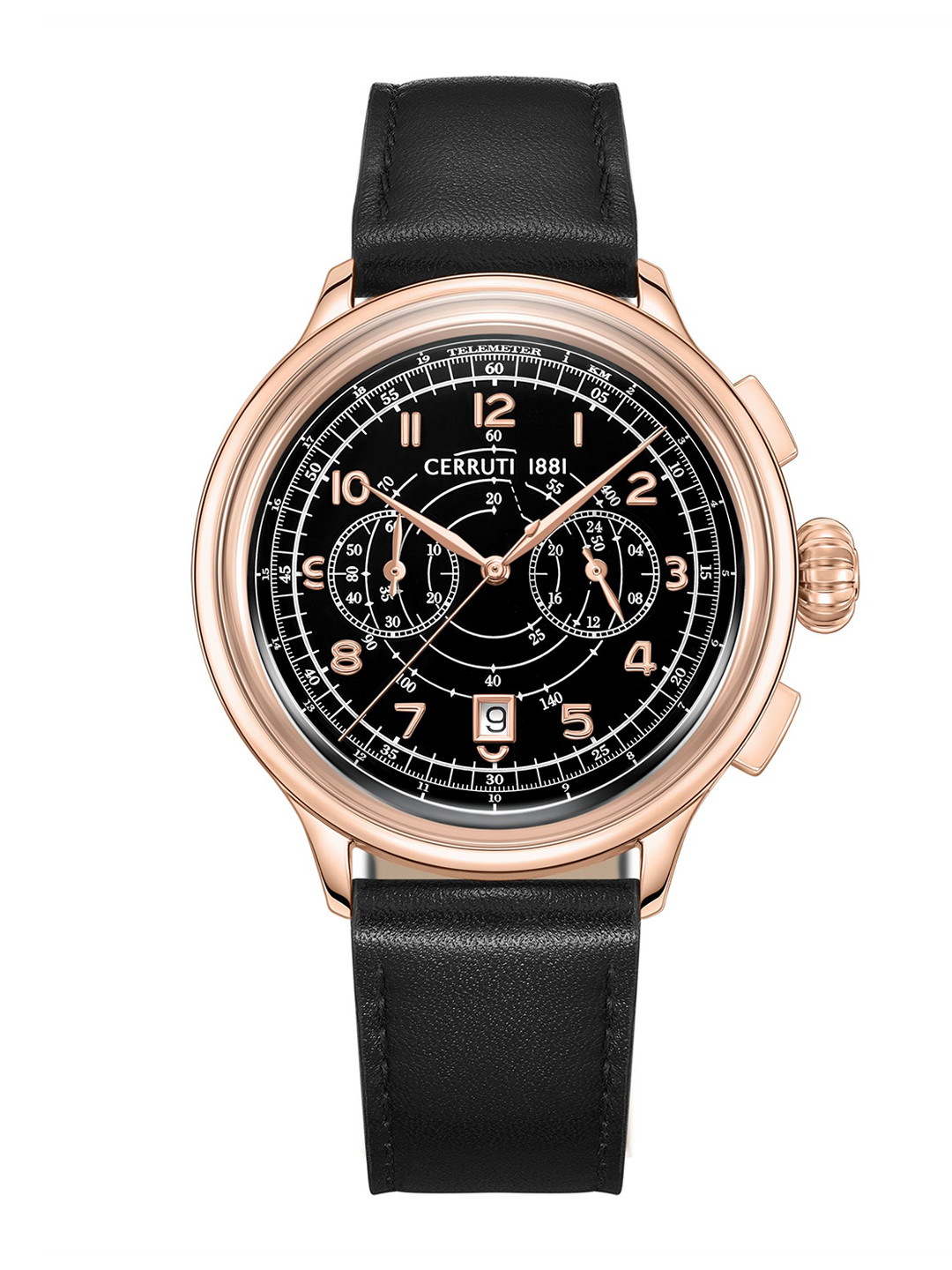 Cerruti 1881 Men Patterned Dial & Leather Straps Analogue Watch CECIWGC0022803W