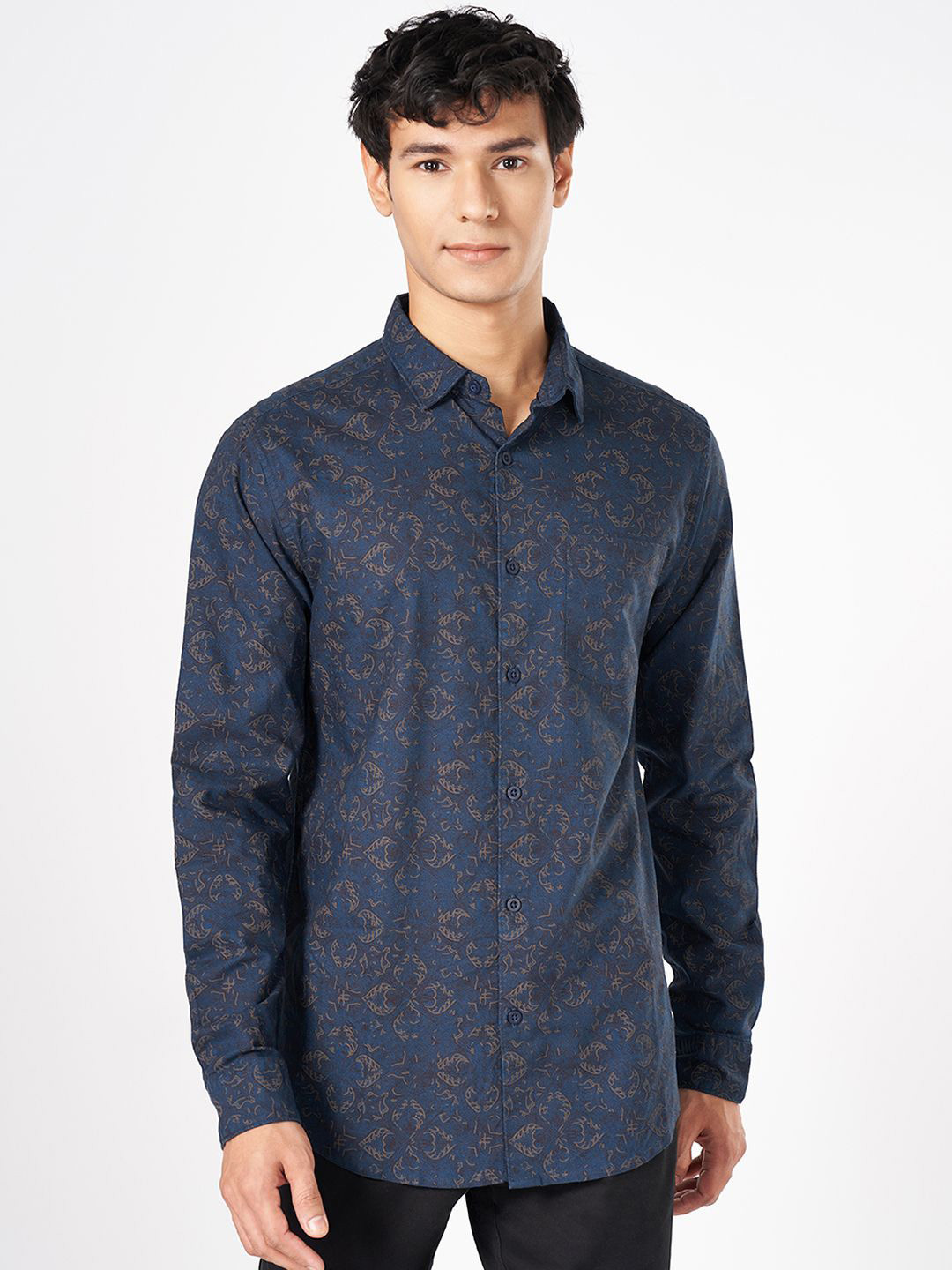 BYFORD by Pantaloons Men Original Floral Printed Cotton Slim Fit Casual Shirt