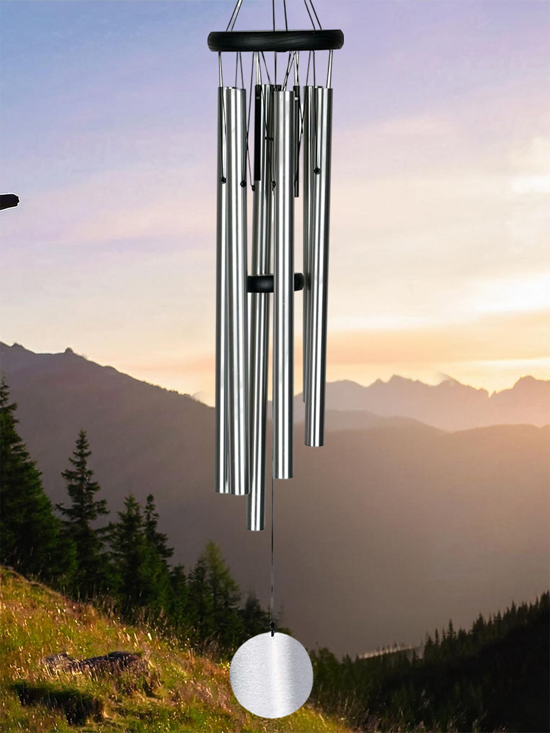 Nostrae by Ekhasa Silver Toned Aluminium Wind Chimes