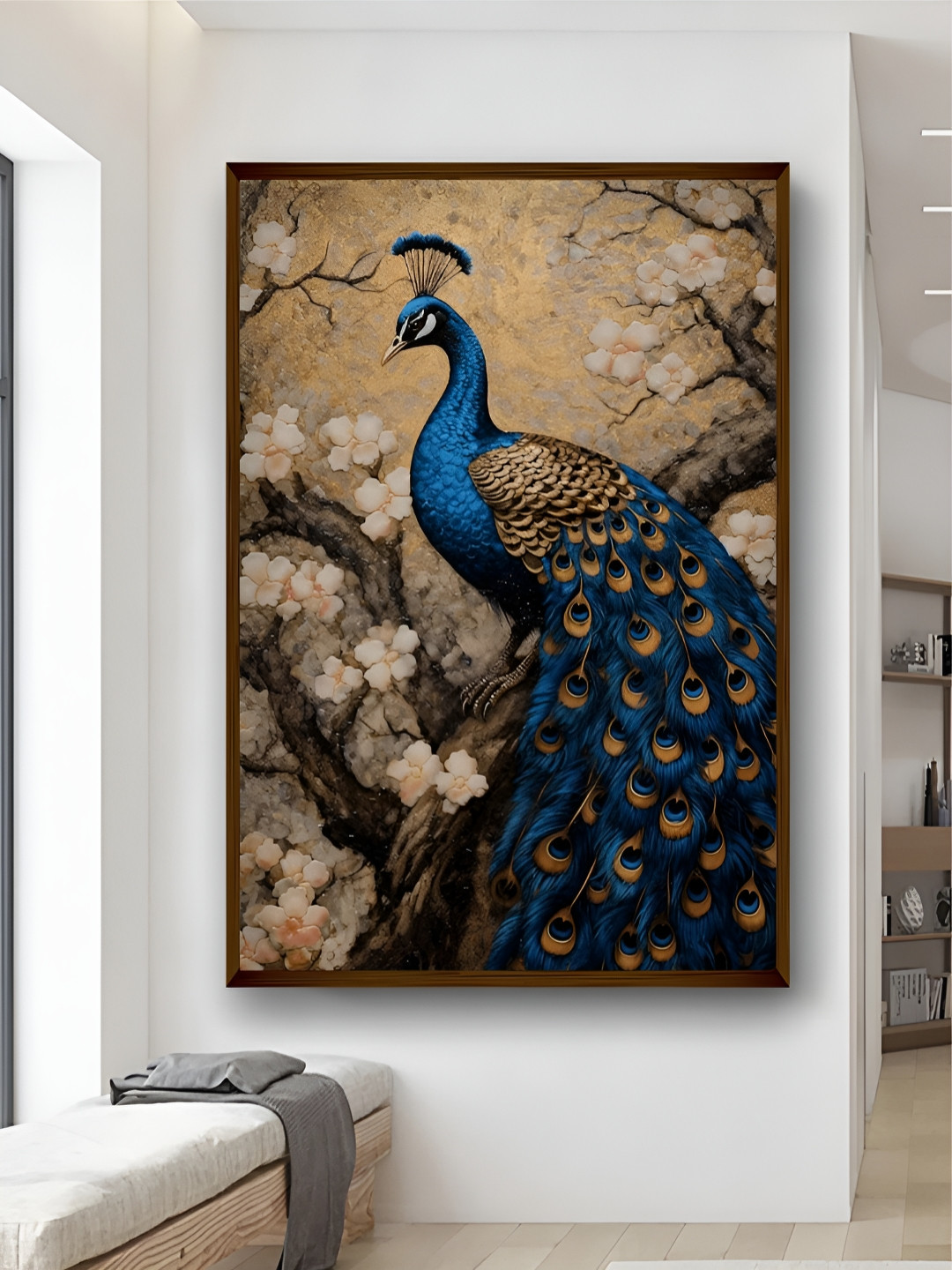 Artsense Blue Canvas Wall Living Room Rectangle Potrait Paintings Wall Art -30 x 20In