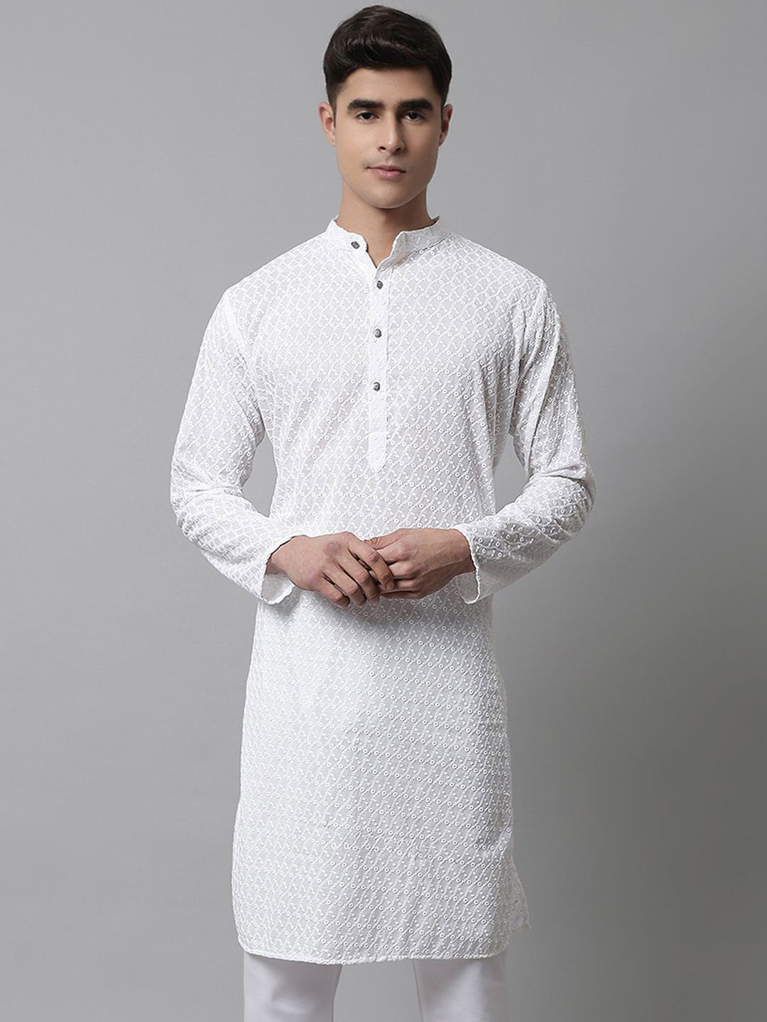 Jompers Men Woven Design Embroidered Republic Day Republic Day Kurta