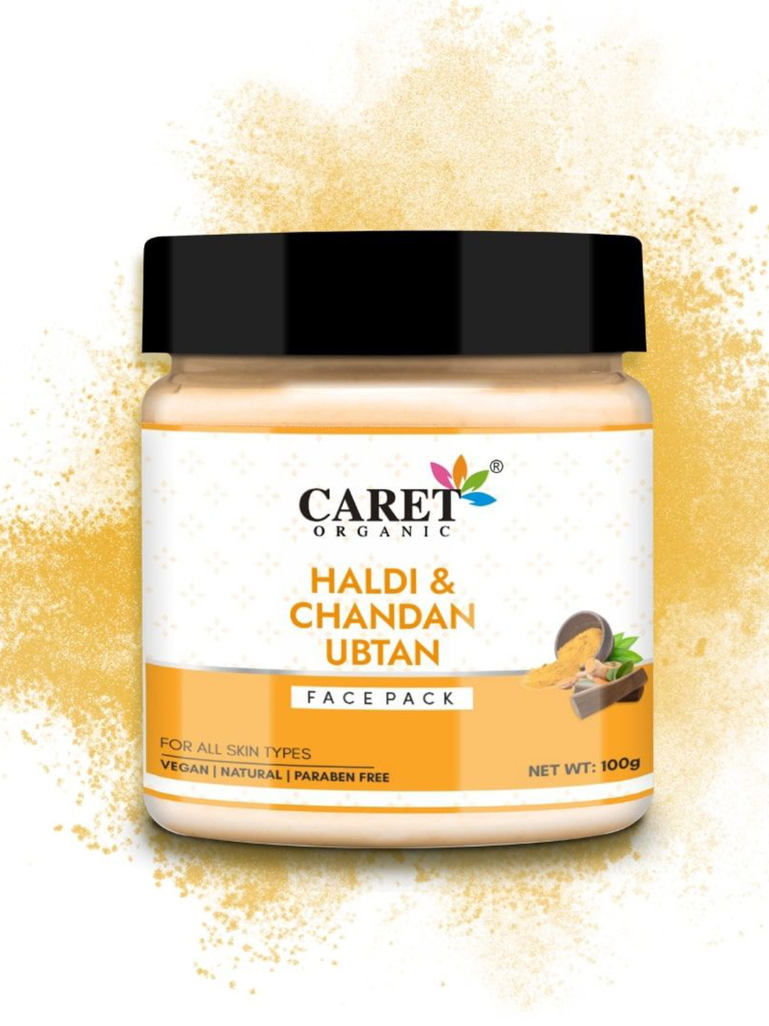 CARET ORGANIC Haldi Ubtan Face Pack- 100 g & Vitamin C Radiance Cream Combo- 50 g