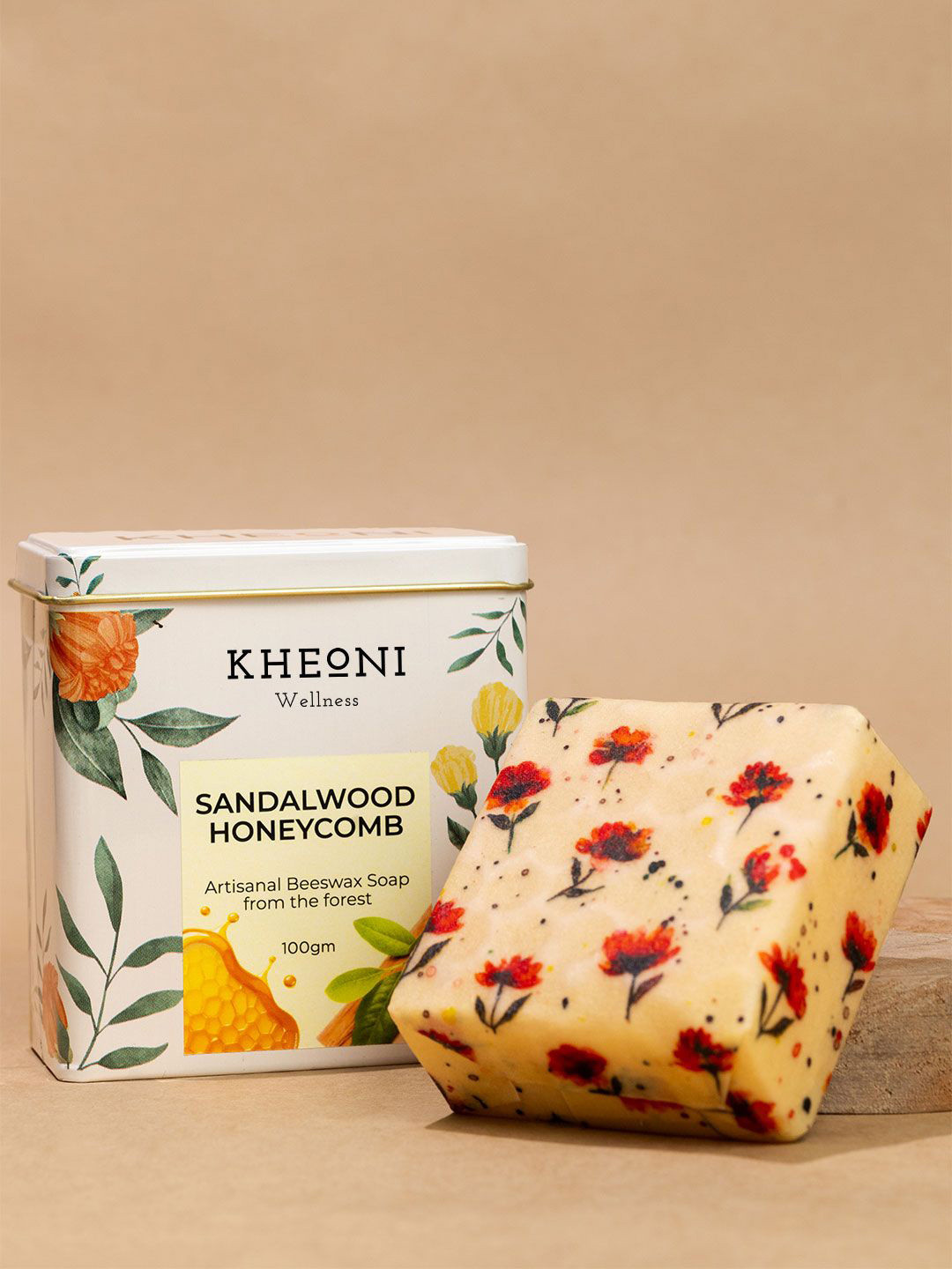 Kheoni Sandalwood Honeycomb Artisinal Beeswax Soap - 100 g