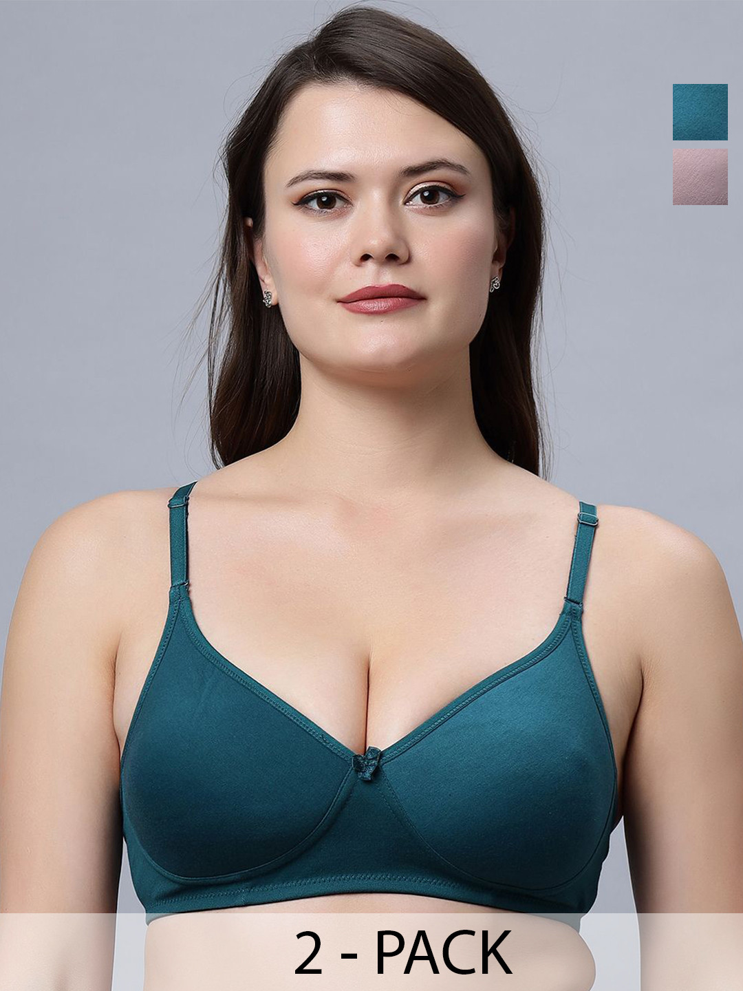 In Care Women Pack of 2 Full Coverage Heavily Padded  and Non-Wired seamless cups Bra