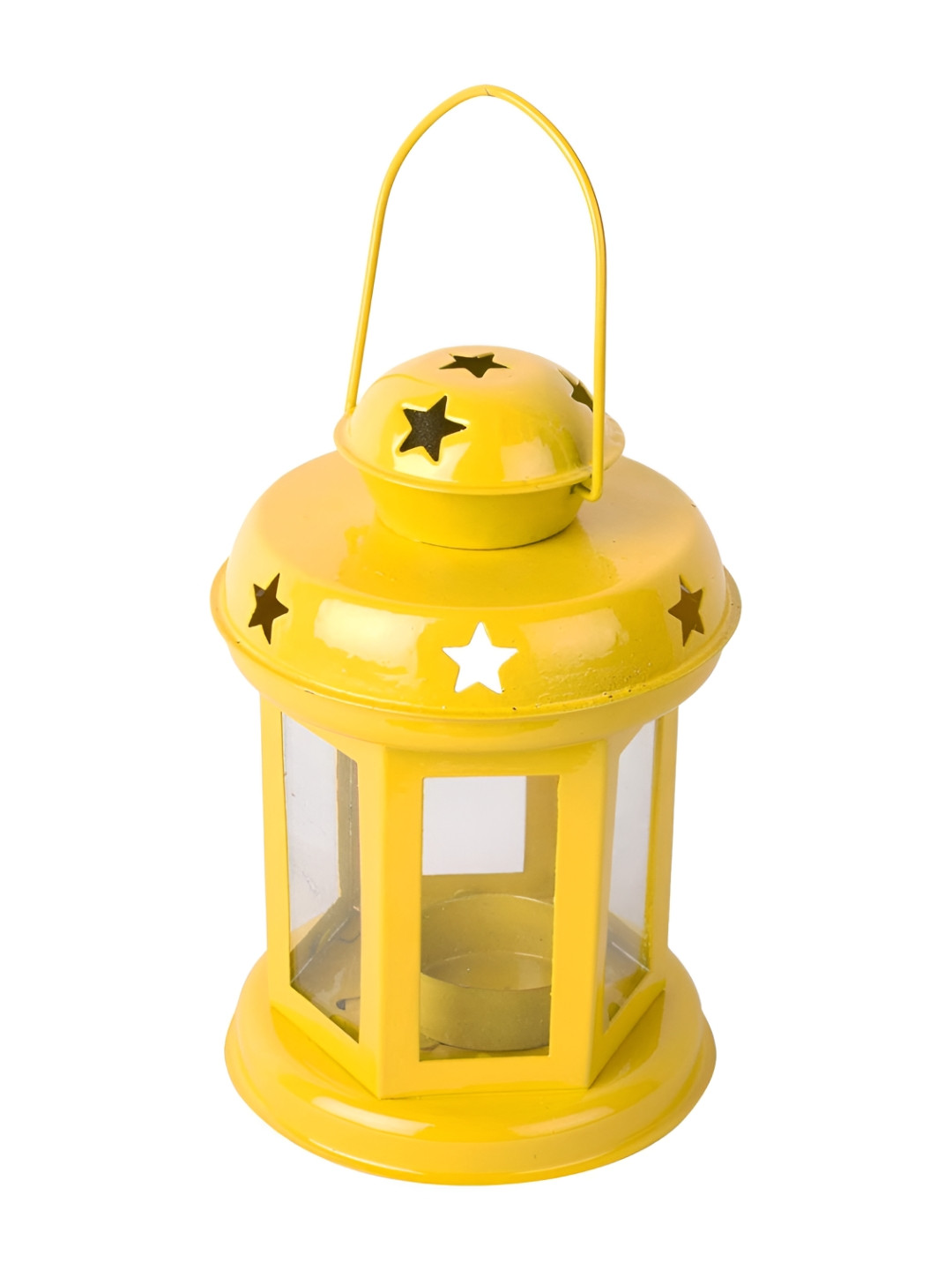 Extreme Karigari Yellow Star Cutted Mini Lantern Tealight Candle Holder