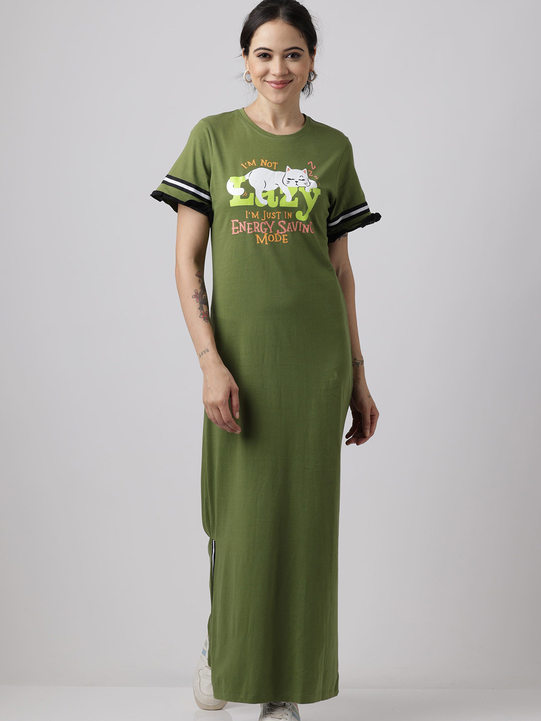 Slumber Jill Printed Pure Cotton Maxi Dress