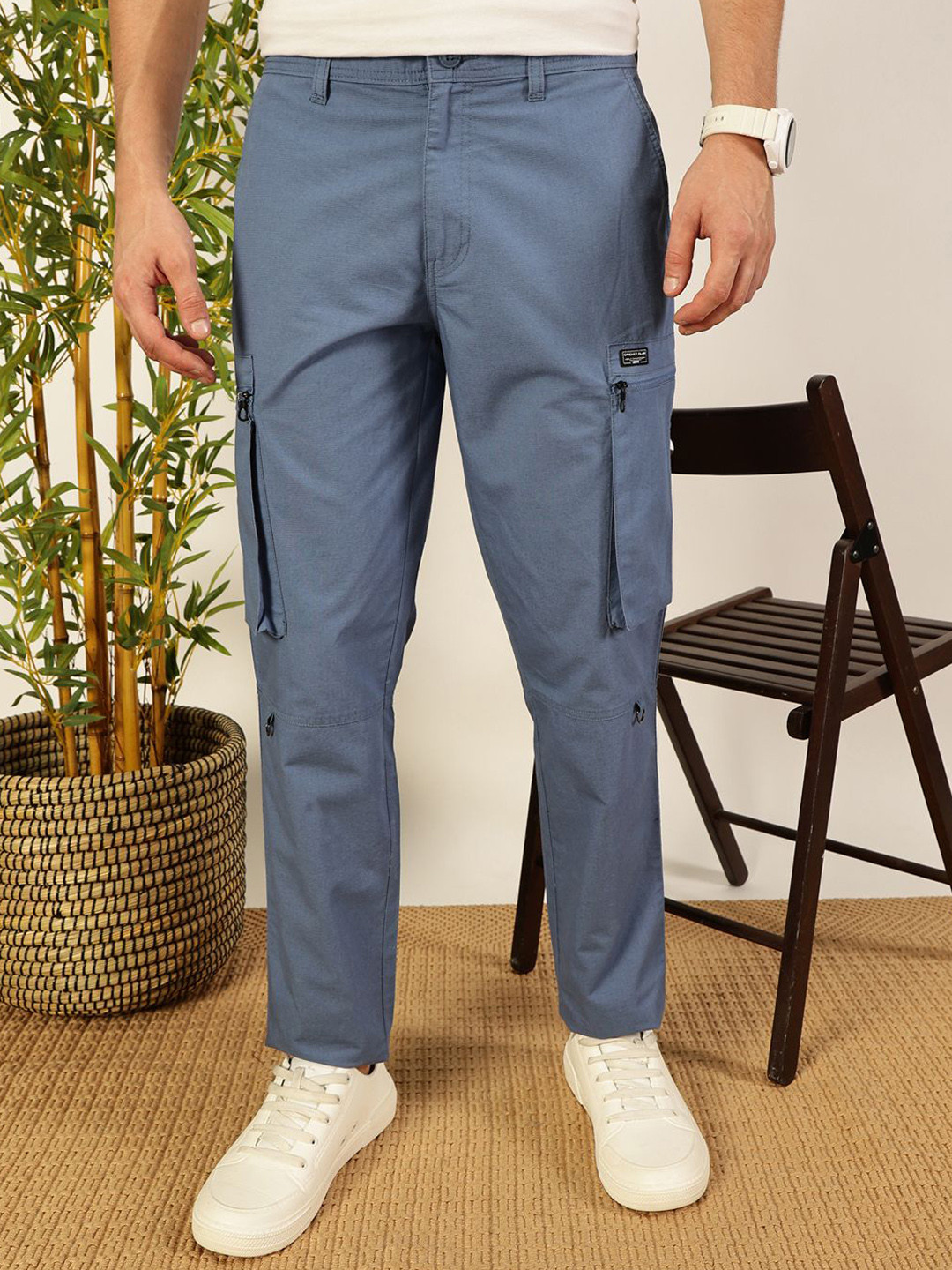 Thomas Scott Men Smart Cricket Club Collection Easy Wash Cargo Trousers