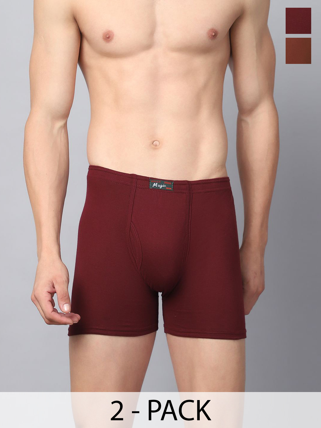 MACK JONNEY Men Pack Of 2 Assorted Cotton Trunks - MAGIC_BLUE_H_02