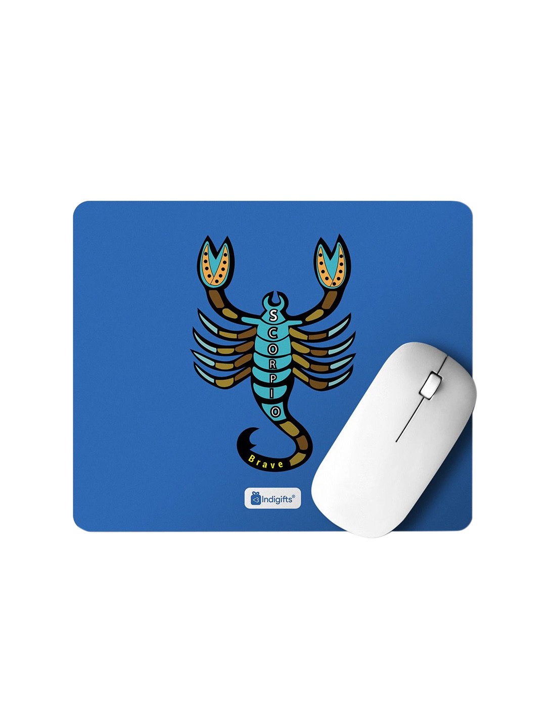 Indigifts Blue & White Printed Mouse Pad Organiser