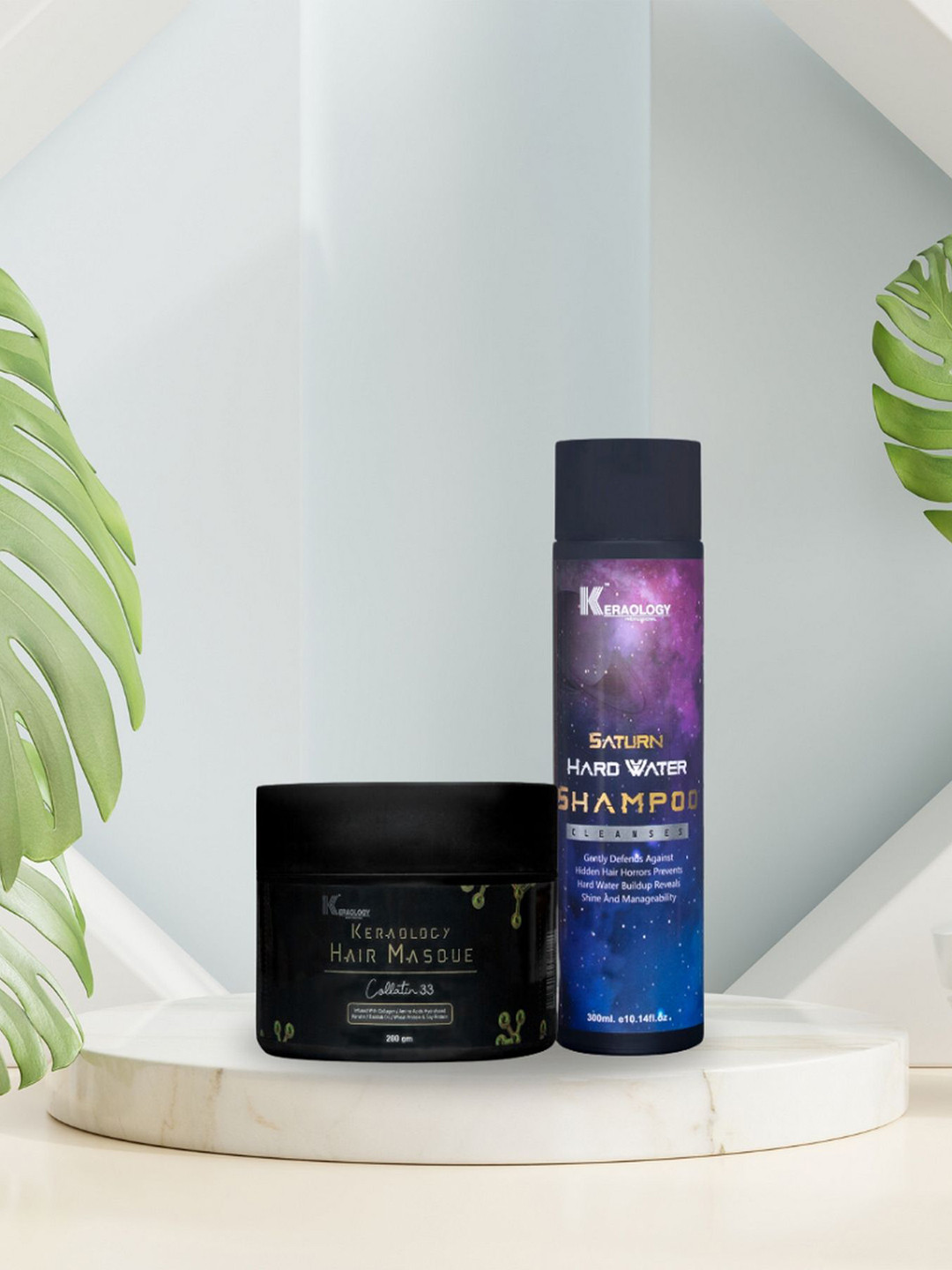 Keraology Saturn Hard Water Shampoo - 300 ml With Hair Masque Collatin - 200 g