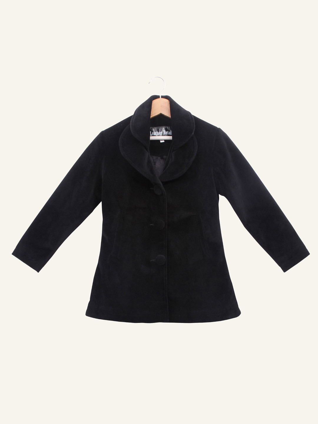Leather Retail Girls Lapel Collar Tailored Jacket