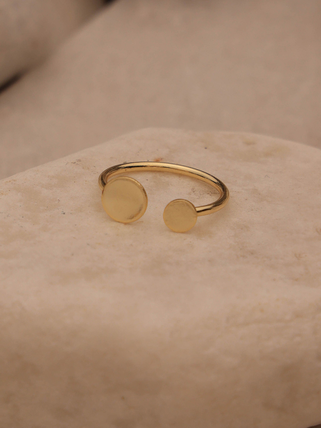 ROYAL PITARAH Gold Plated Double Disc Adjustable Finger Ring