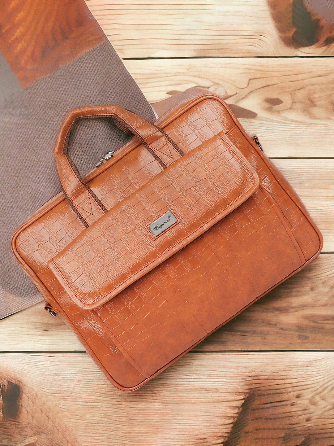 bagneeds Unisex Textured PU Laptop Bag