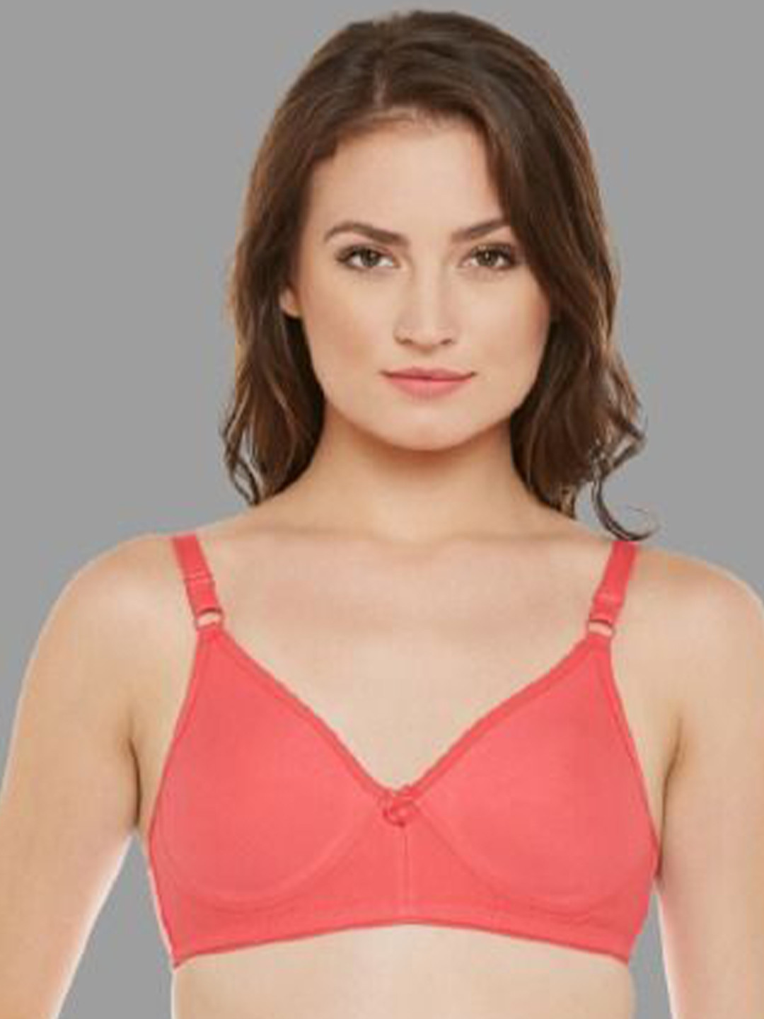 Claura Solid Peach Full Coverage Lightly Padded Cotton T-shirt Bra