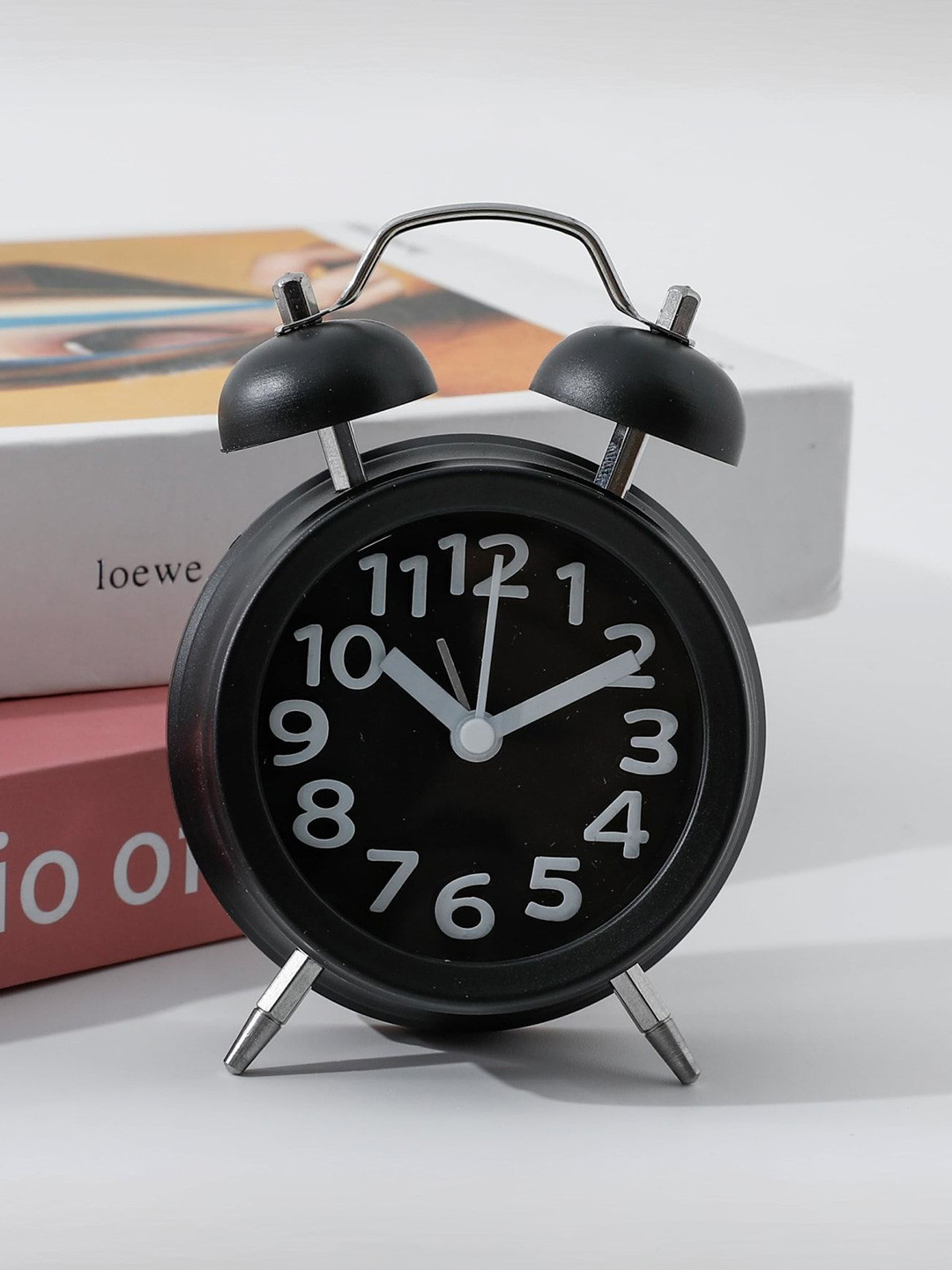 Kuber Industries Black Vintage Round Shaped Alarm Clock