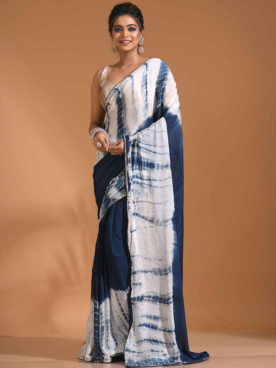 Morchari Tie and Dye Pure Chiffon Festive Wear Saree