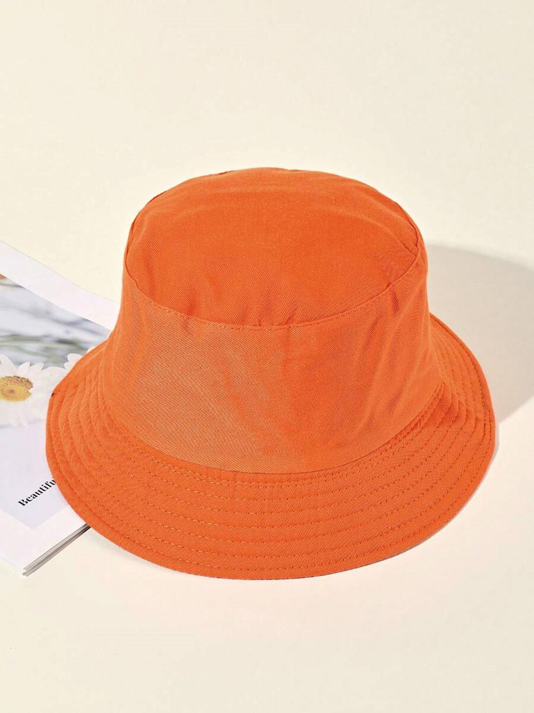 Infispace Women Orange Solid Sun Hat