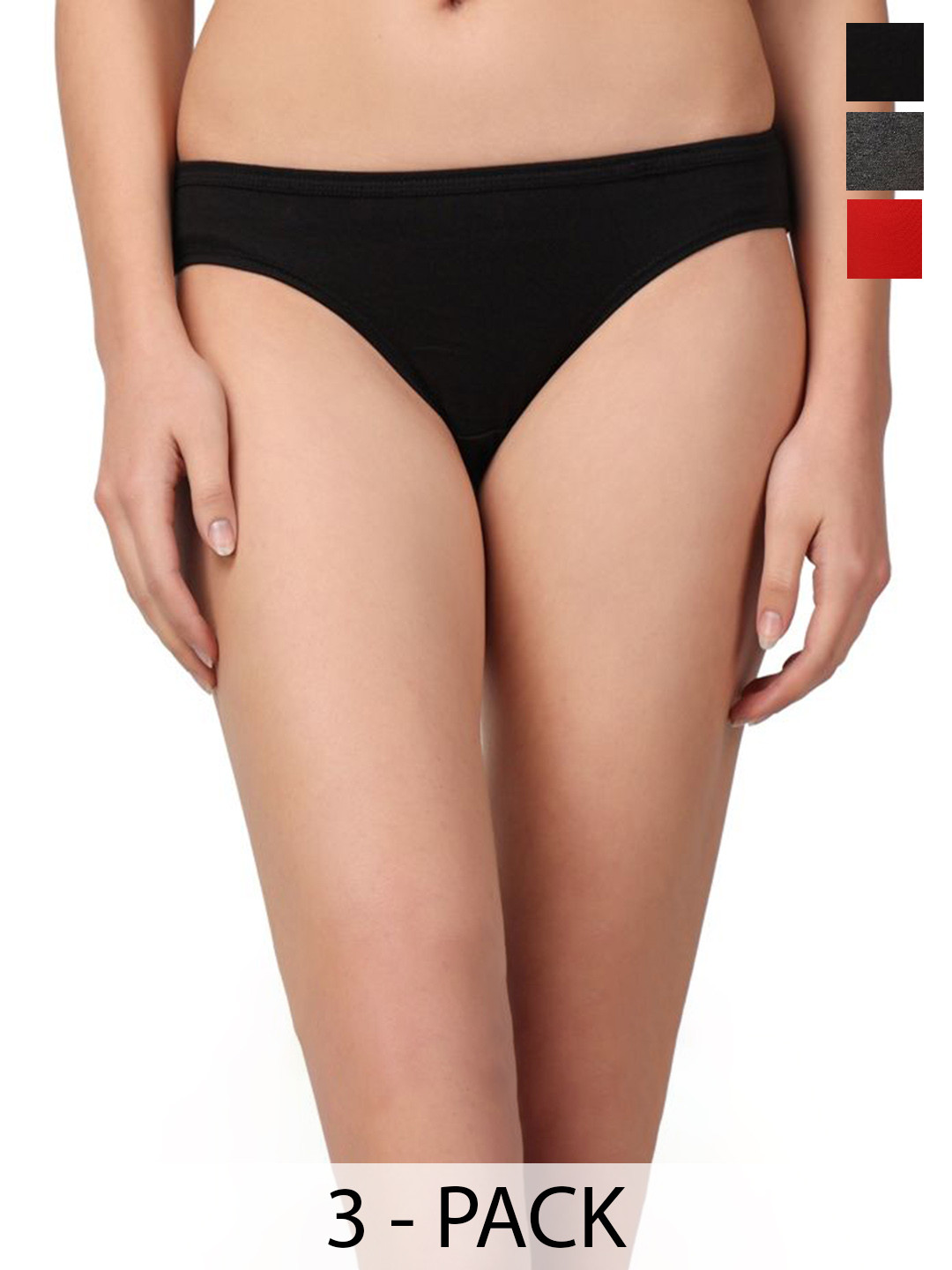 Louis Bayrad Pack Of 3 Women High-Rise Hipster Briefs