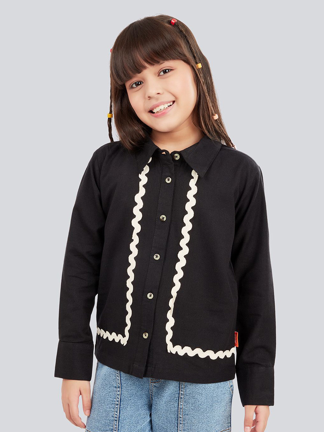 Olele Girls Cotton Linen Button Down Shirt