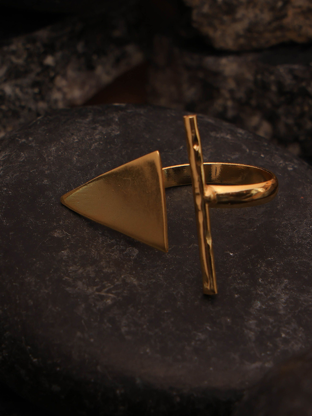 ROYAL PITARAH Gold-Plated Triangular Adjustable Finger Ring