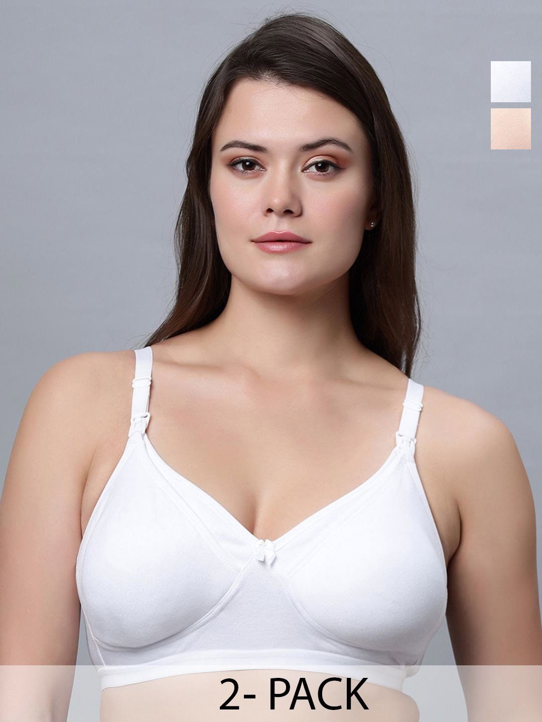 In Care Women Pack of 2 Maternity Full Coverage Lightly Padded and Non-Wired Bra