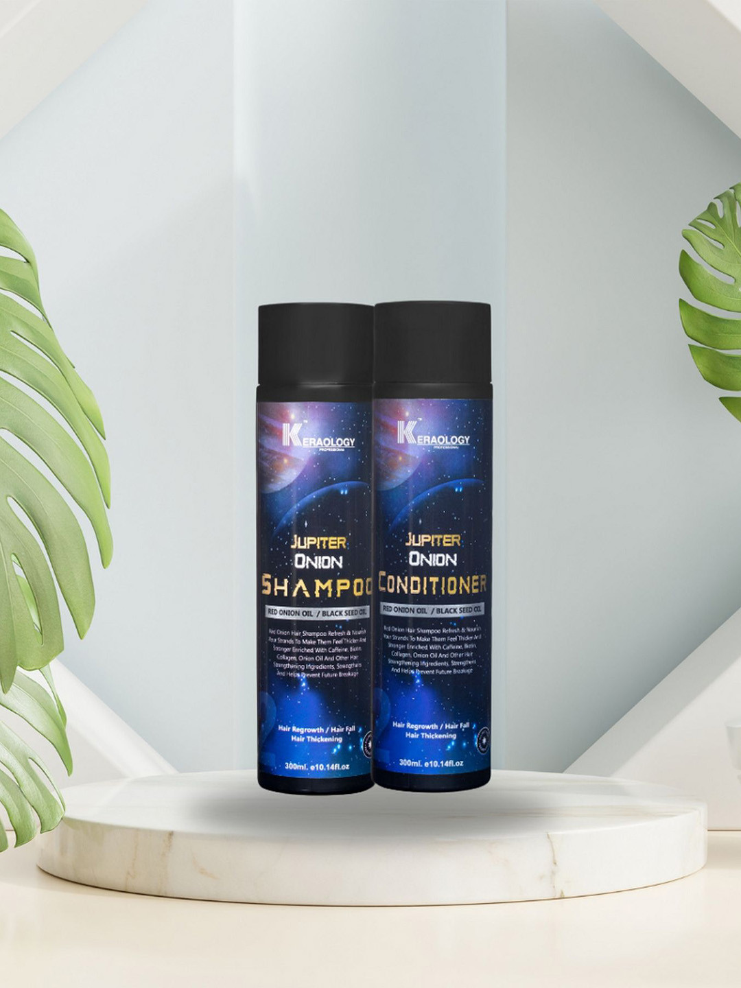 Keraology Set Of 2 Jupiter Onion Shampoo- 300ml & Jupiter Onion Conditioner- 300ml