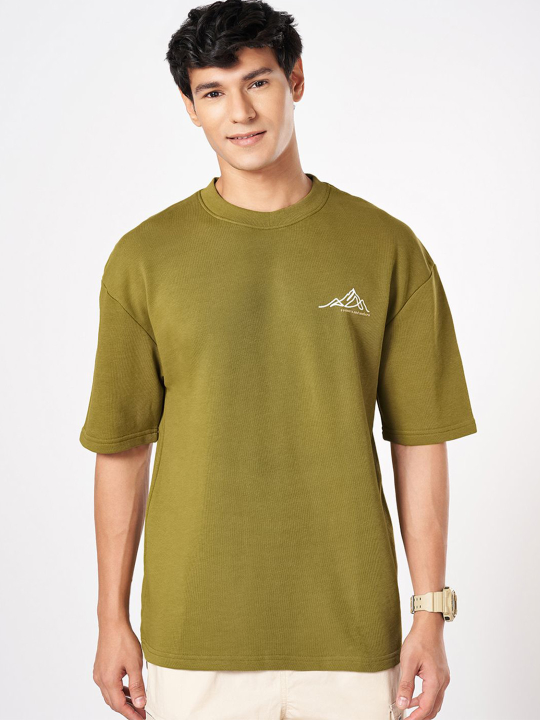 Urban Ranger by pantaloons Men Typography Printed Drop Shoulder Sleeves T-shirt