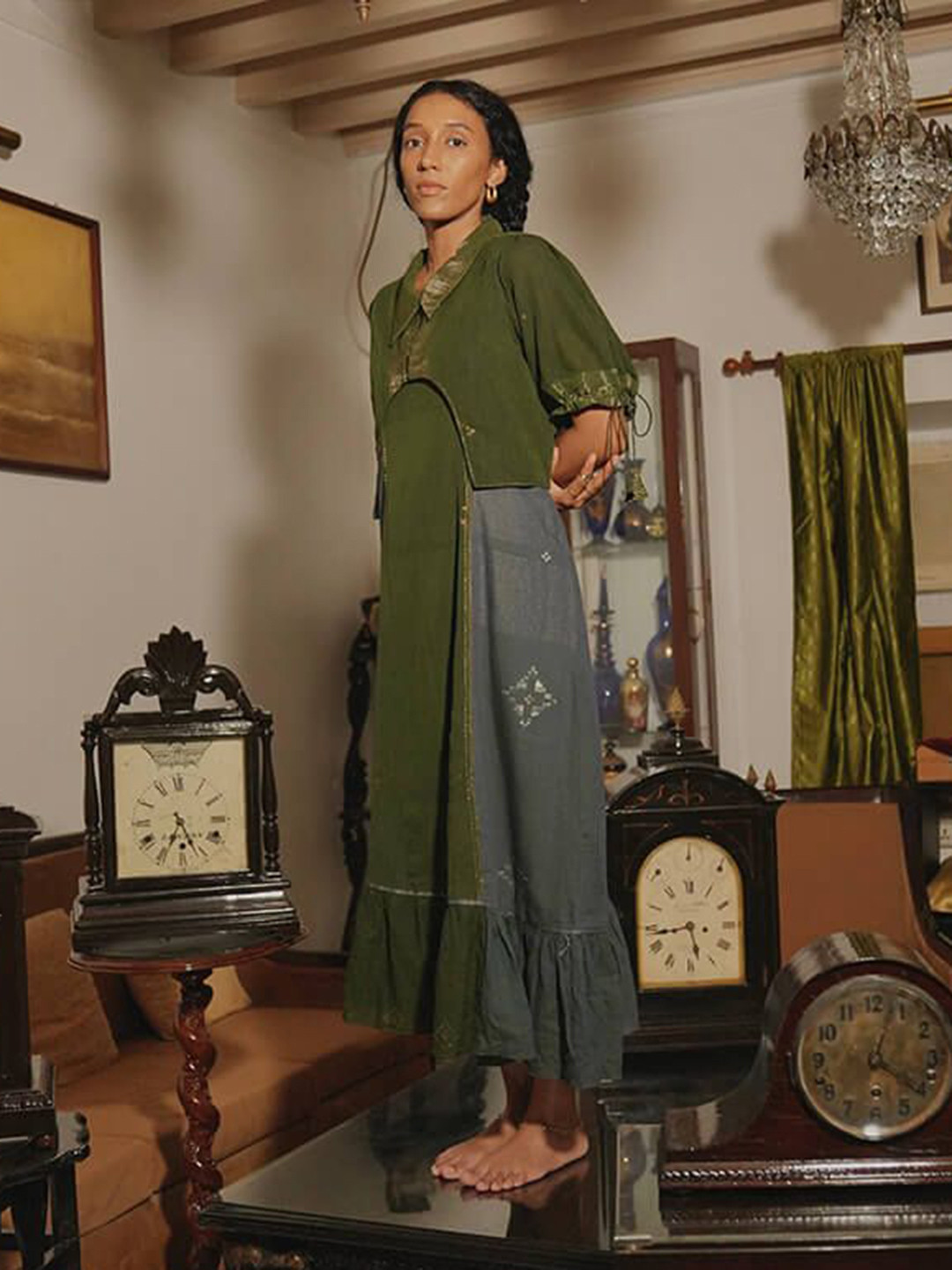 Bhomra Layered A-Line Midi Dress