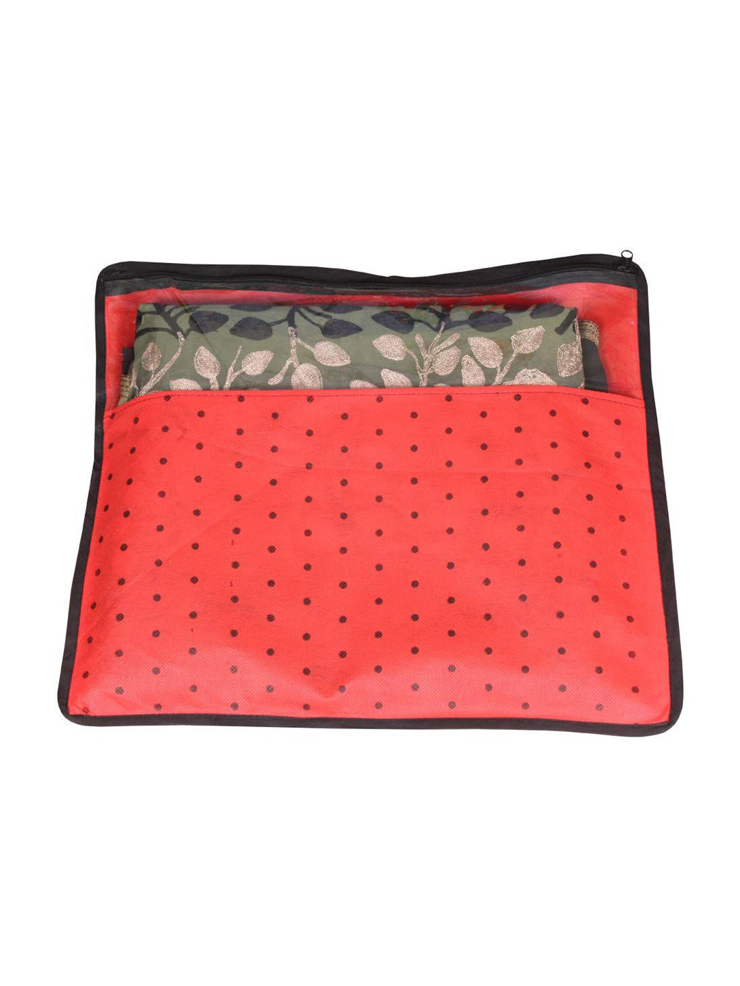 prettykrafts Red 9 Pieces Printed Saree Covers Drawer Organiser