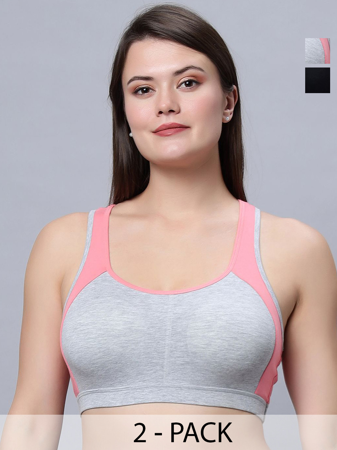 In Care Women Pack of 2 Full Coverage Heavily Padded and Non-Wired Sports Bra
