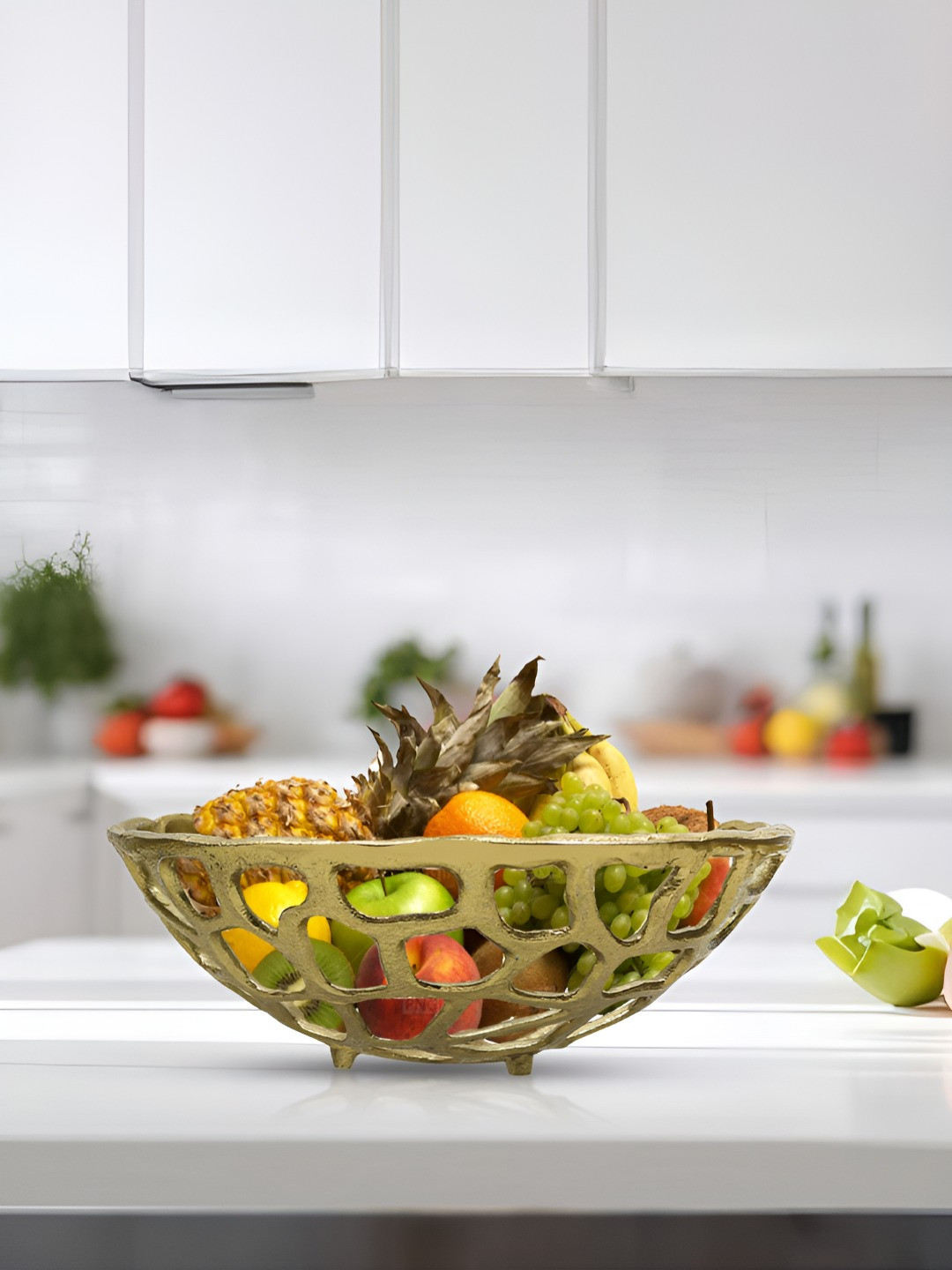 Metalsmith Beige Metal Easy to Clean Fruit and Vegetable Basket