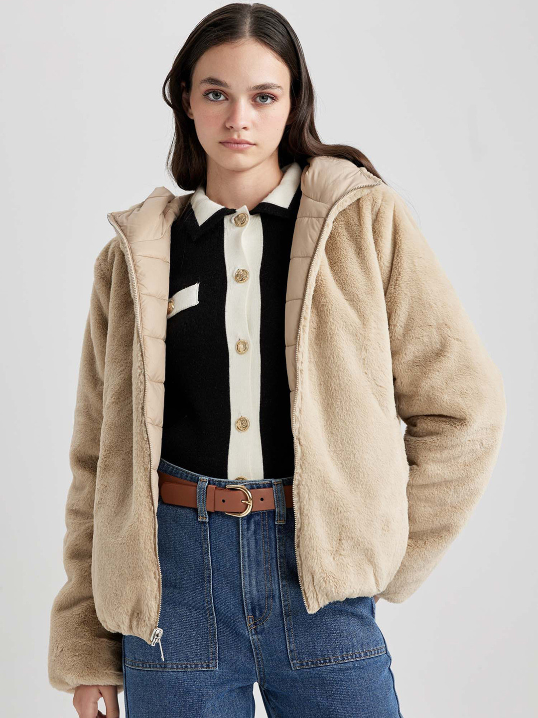 DeFacto Women Hooded Riversal Puffer Jacket