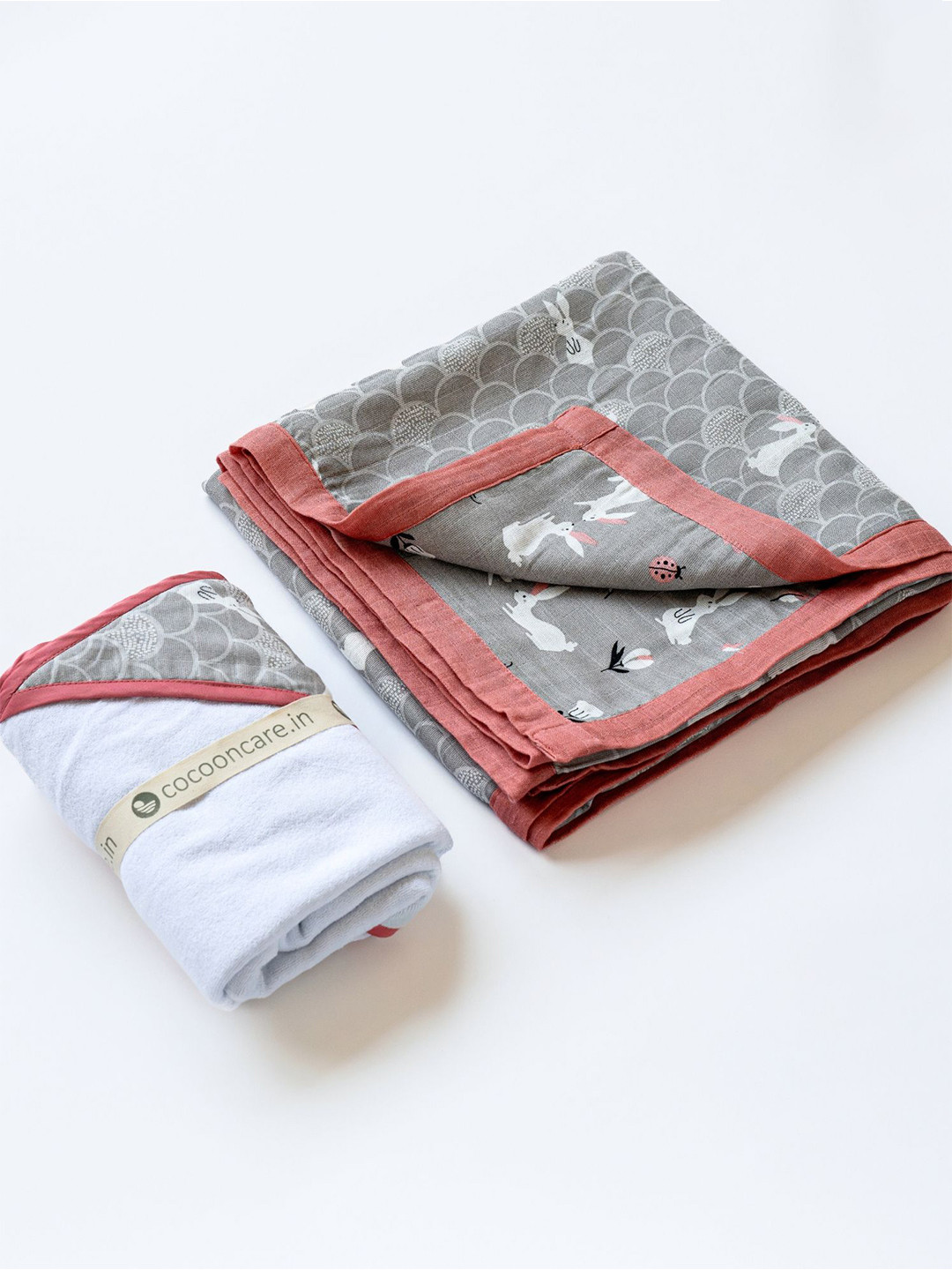 cocoon care Bamboo Kids Grey 2 Pieces AC Room 150 GSM Single Bed Blanket