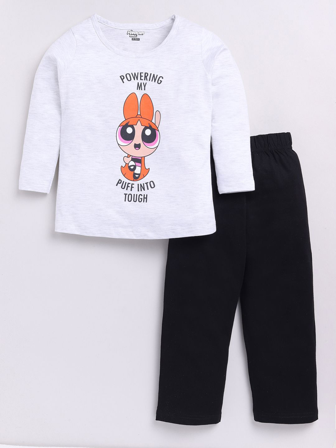 E-TEENZ Girls Printed Round Neck Pure Cotton T-shirt with Trouser