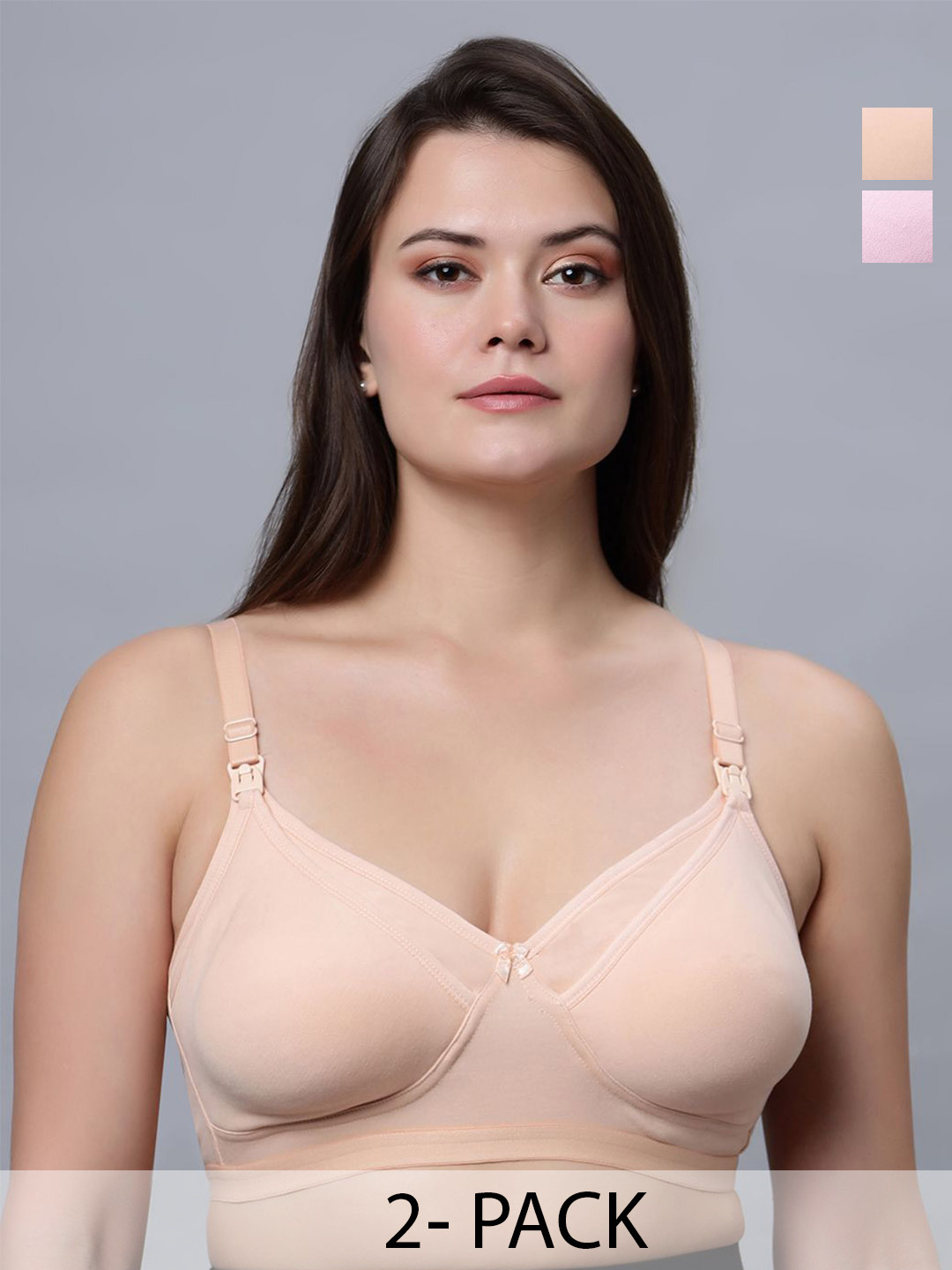 In Care Women Pack of 2 Maternity Full Coverage Lightly Padded and Non-Wired Bra