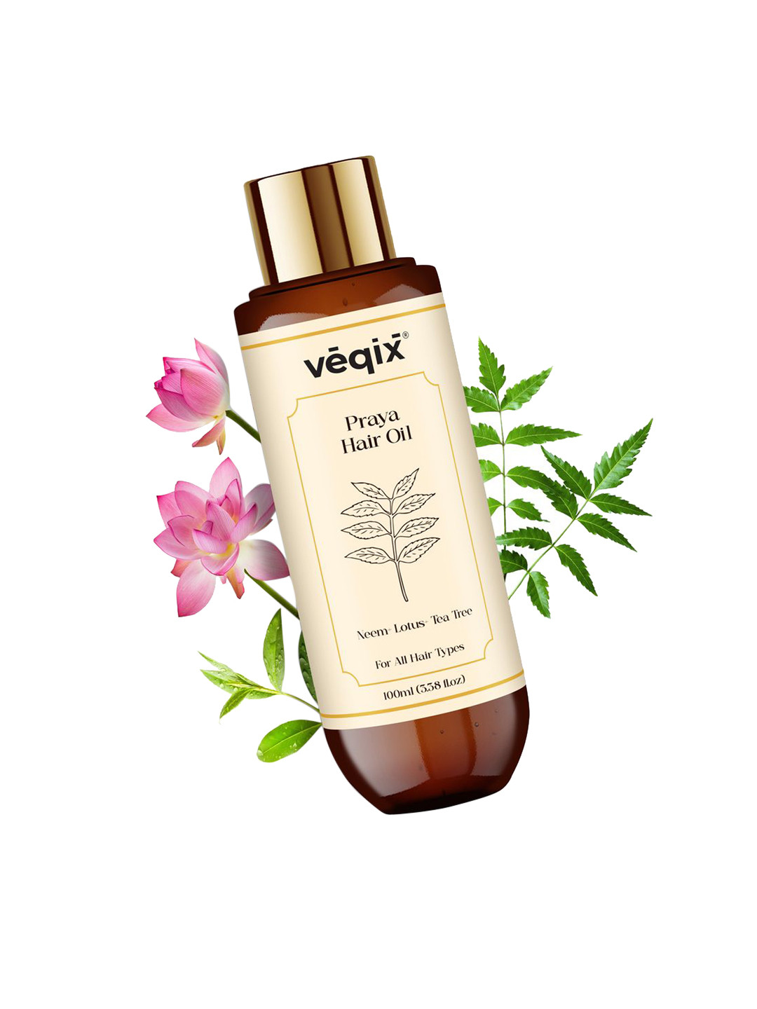 VEQIX Praya Hair Oil With Neem Lotus & Tea Tree Oil - 100 ml