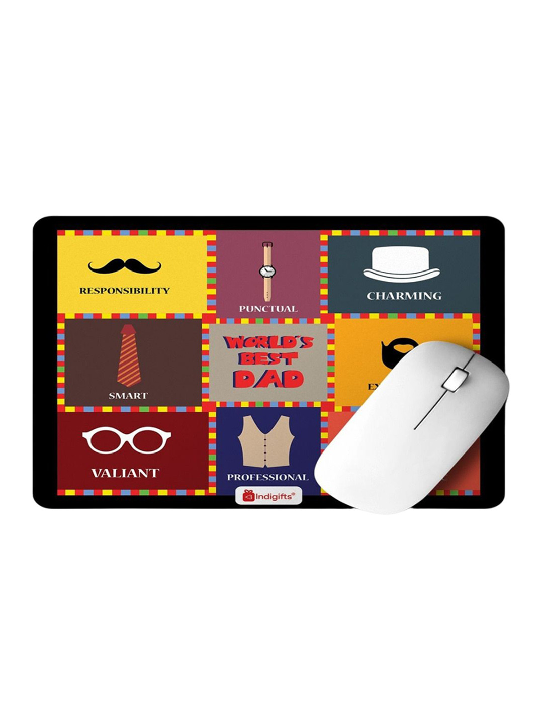 Indigifts Black & White Printed Mouse Pad