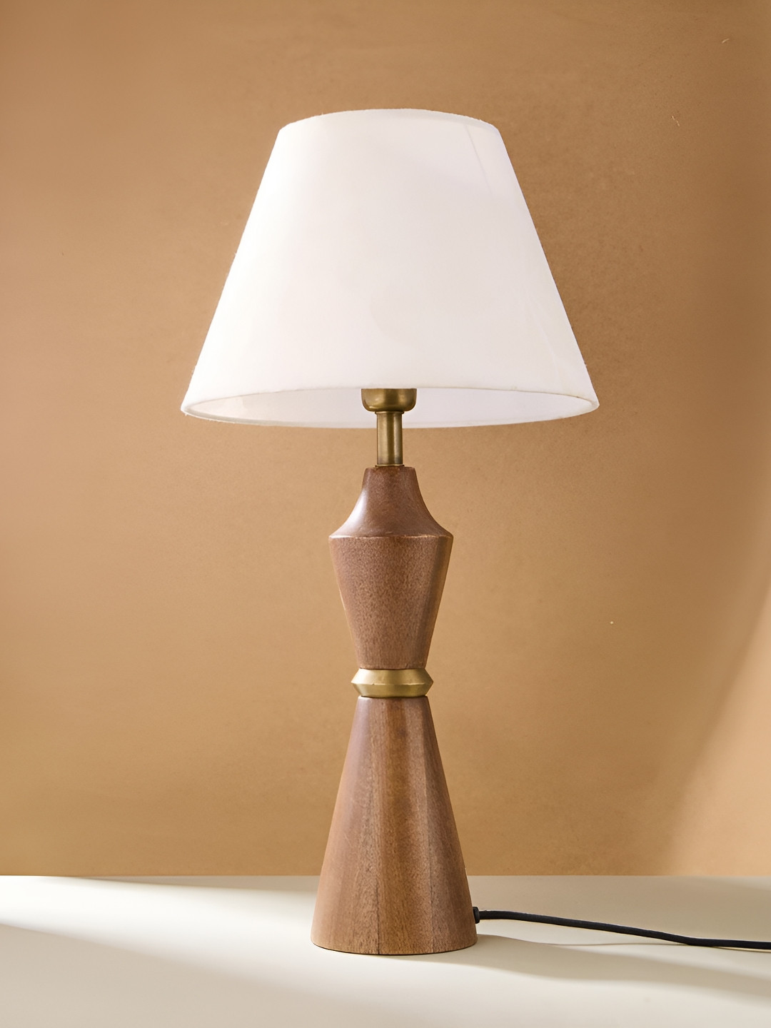 Fabindia White Cotton Cutwork Flower Tapered Drum Lampshade