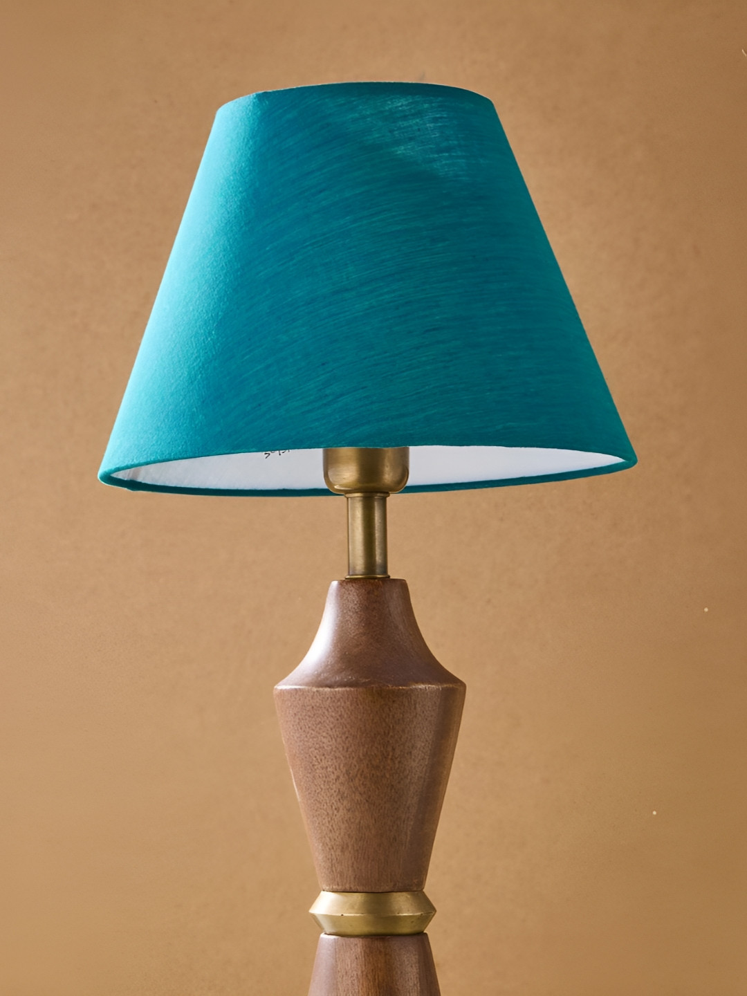 Fabindia Teal Cotton Basix Tapered Drum Lampshade