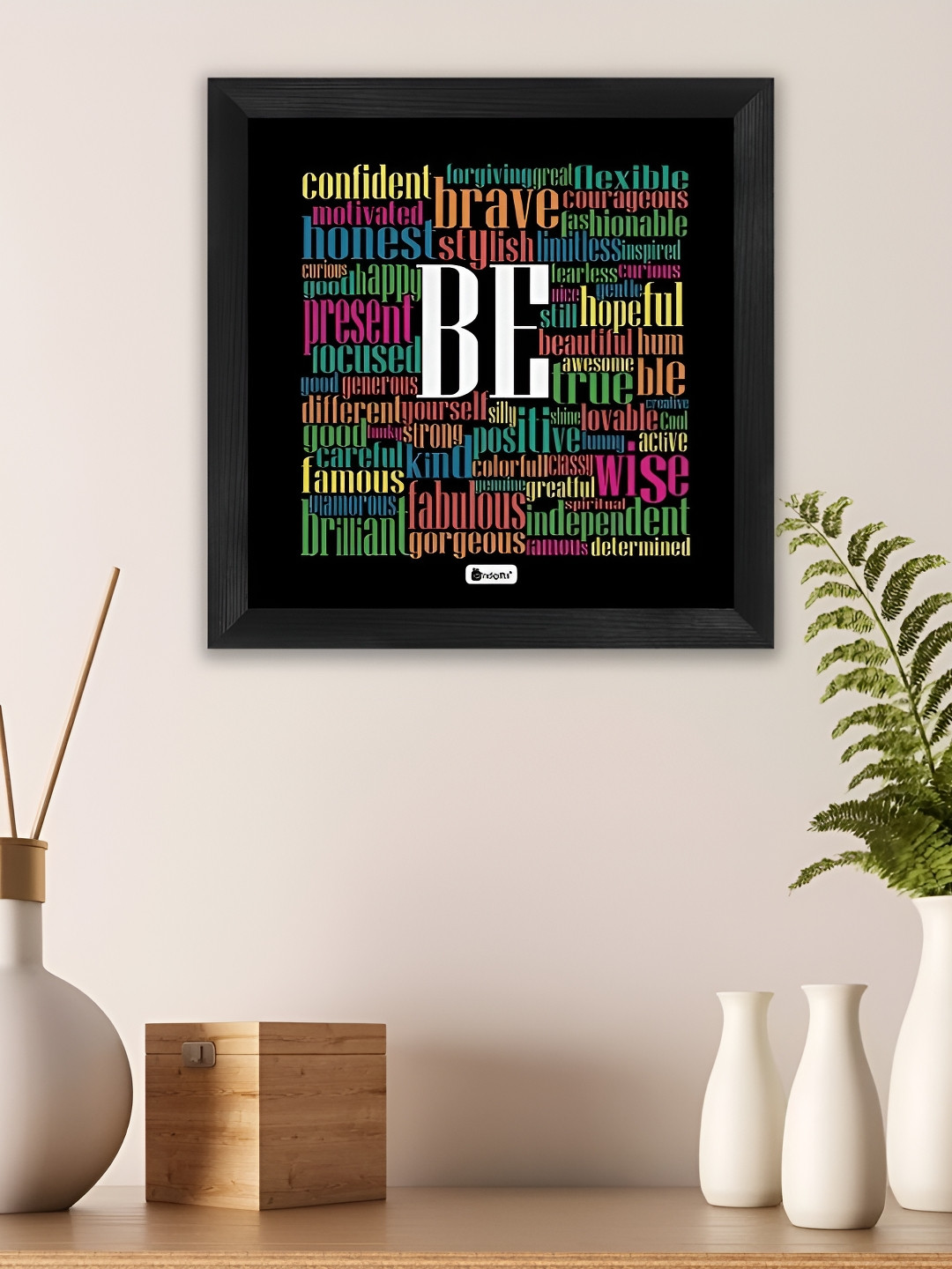 Indigifts Be Quote Synthetic Wood Wall Square Photographs Wall Art - 10 x 10 In