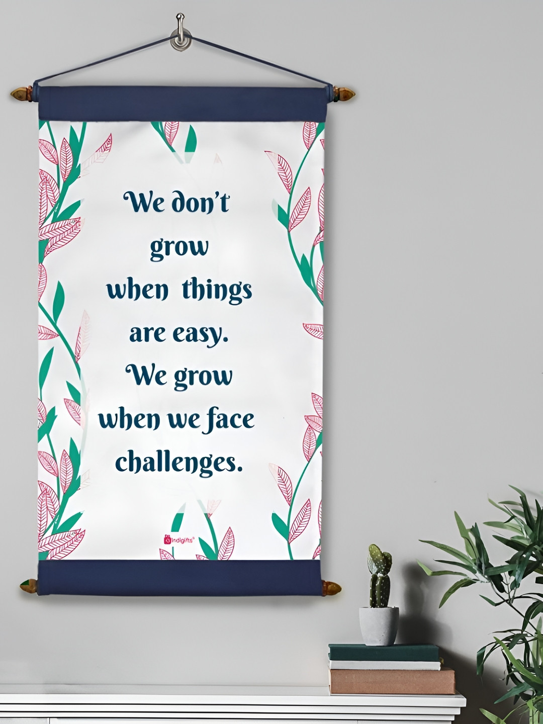 Indigifts Designer Printed Scroll Fabric Matte Hanging Hall Wall Hangings-17In