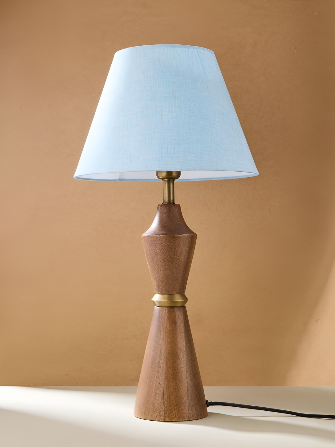 Fabindia Blue Cotton Basix Tapered Drum Lampshade