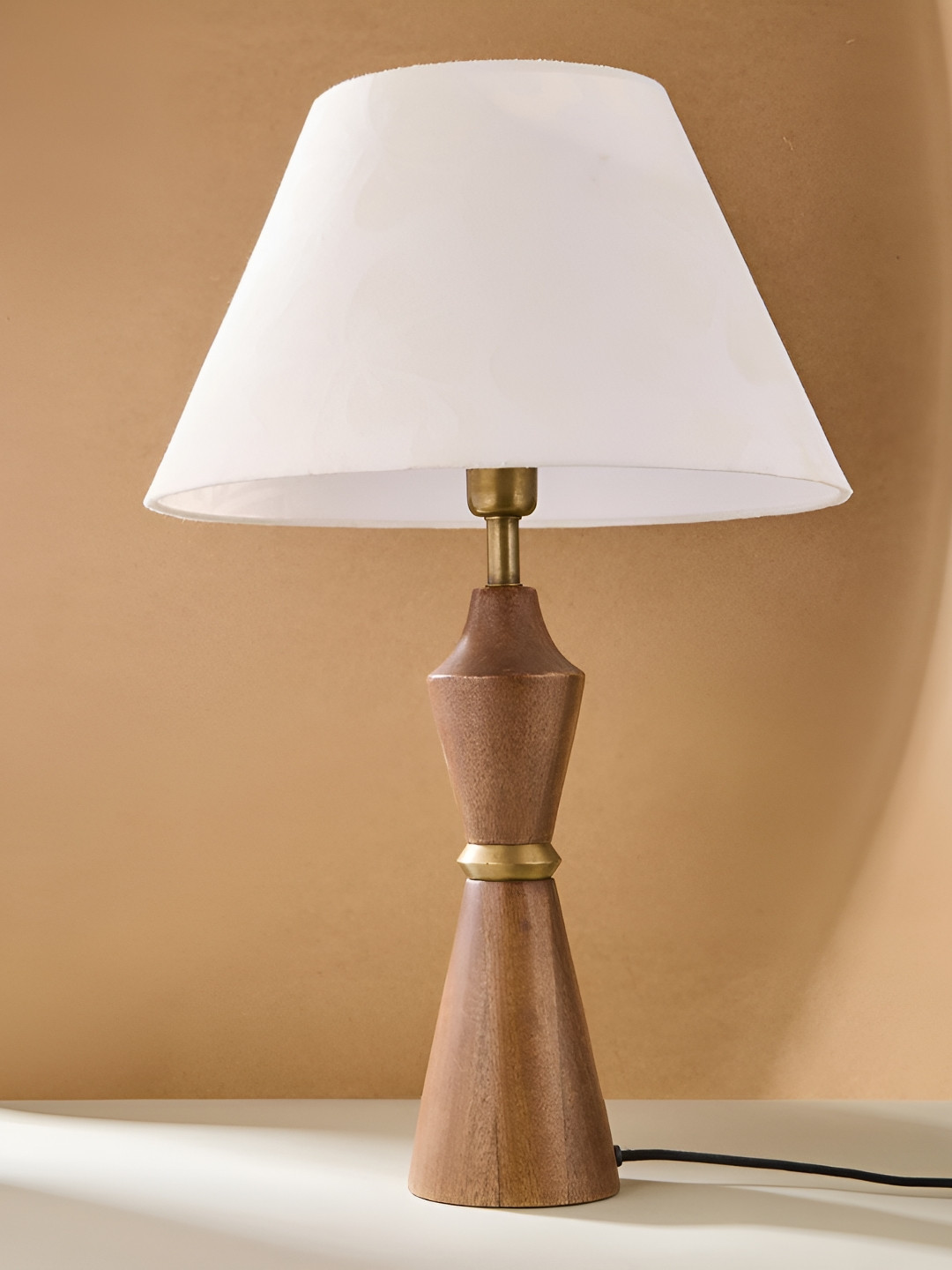 Fabindia White Cotton Cutwork Flower Tapered Drum Lampshade