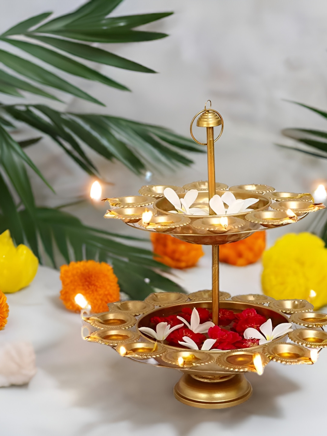 Special You Yellow Textured Metal Urli Bowl