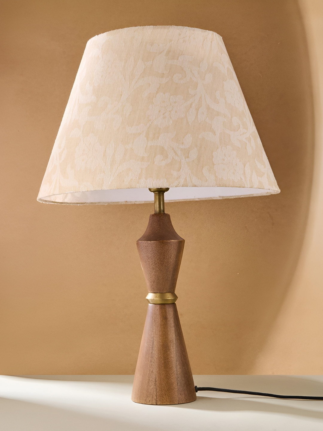 Fabindia Beige Cotton Cutwork Antra Tapered Drum Lampshade