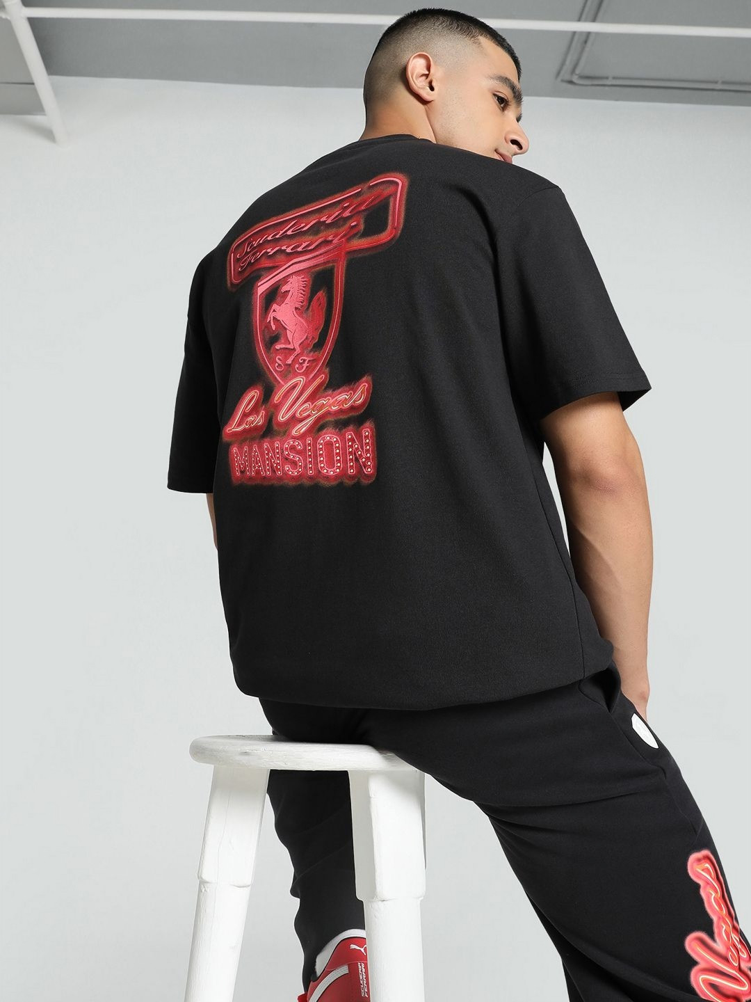 PUMA Men Scuderia Ferrari Motorsport Typography Printed Cotton T-shirt