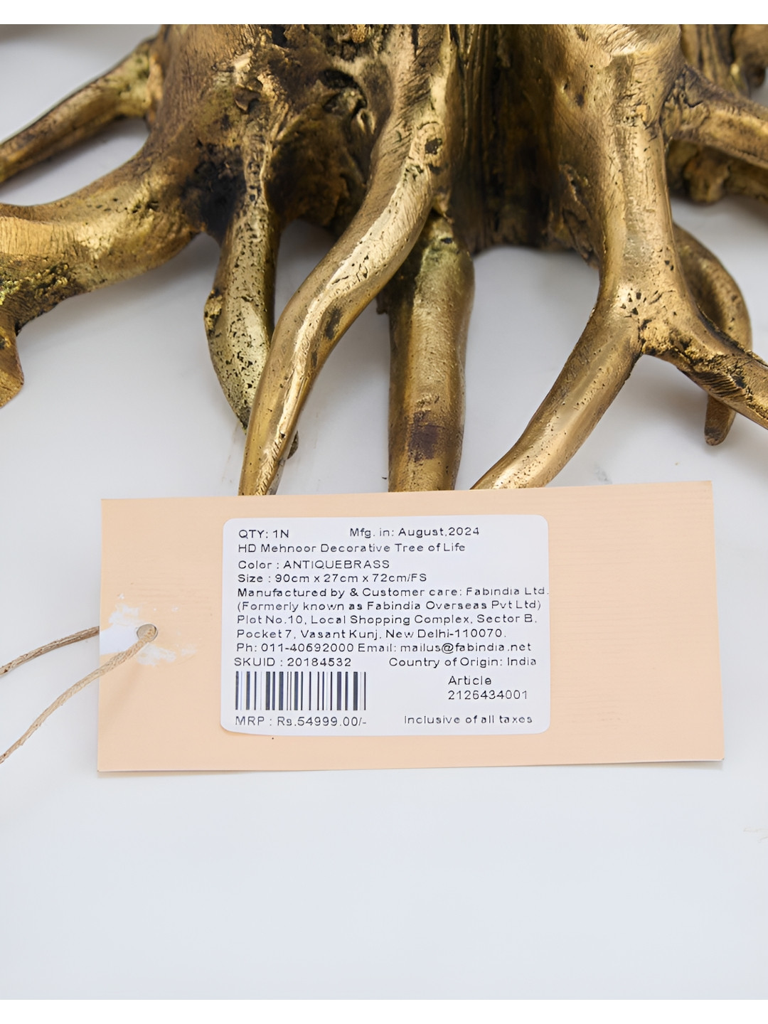 Fabindia Mehnoor Gold-Toned Antiqued Brass Showpiece