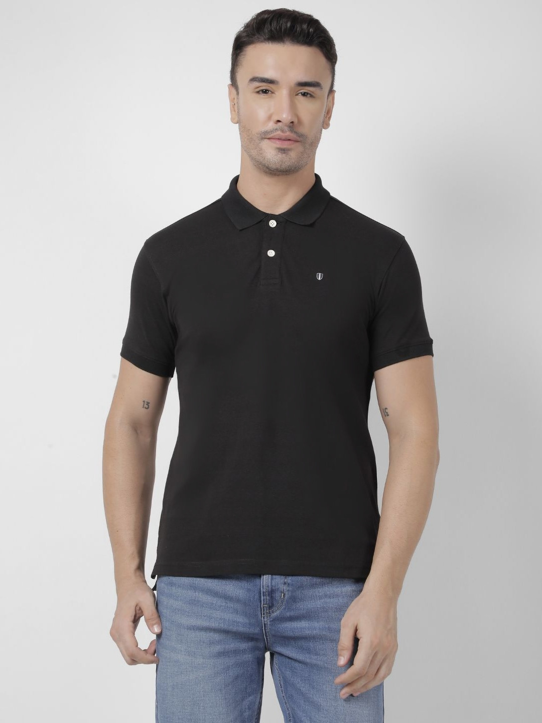Numero Uno Men Self Design Polo Collar Cotton T-shirt