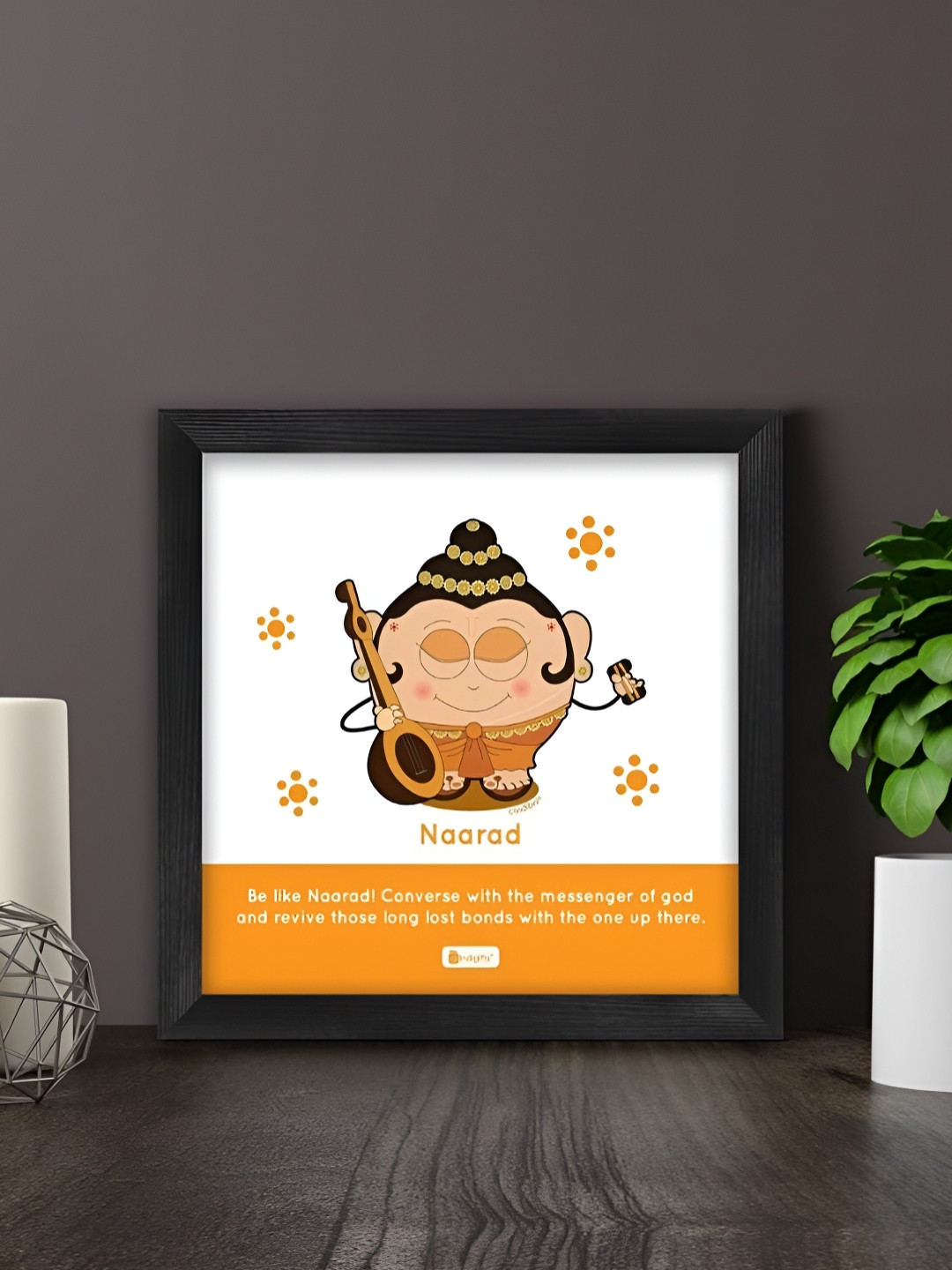 Indigifts Yellow & White Be Like Naarad Printed Wall Art